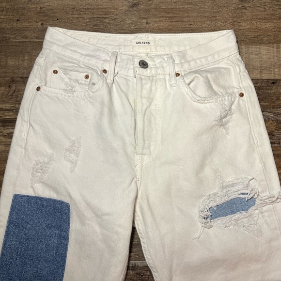 GRLFRND Karolina Joni Denim Jean Patchwork Ripped Women’s Size 25 - Picture 4 of 8